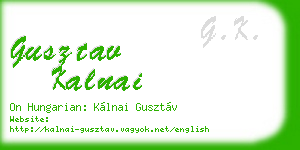 gusztav kalnai business card